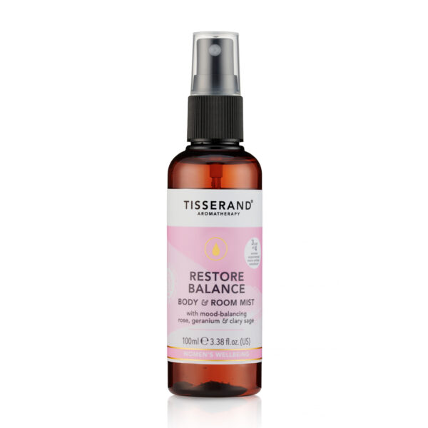 SPRAY AMBIENTE E CORPORAL RESTORE BALANCE 100ML TISSERAND (BODY & ROOM MIST - ROSA, GERÂNIO E SÁLVIA)